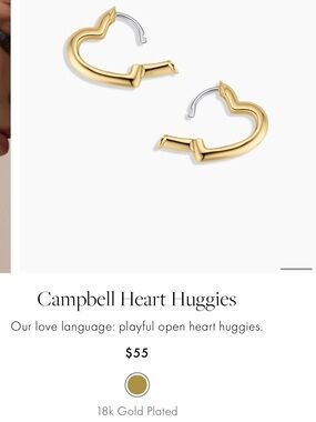 Gorjana Campbell Heart Huggies in Gold